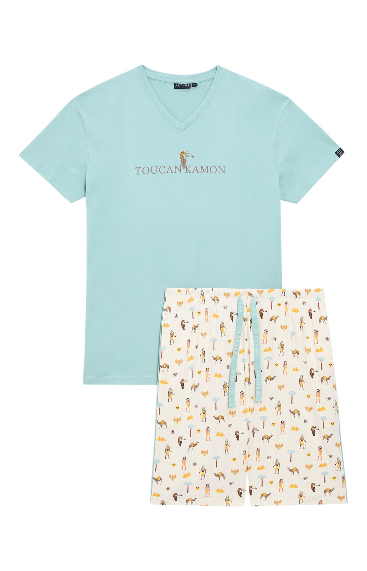 arthur-bob-pyjashort-toucankamon-coton-bio-sable image 3
