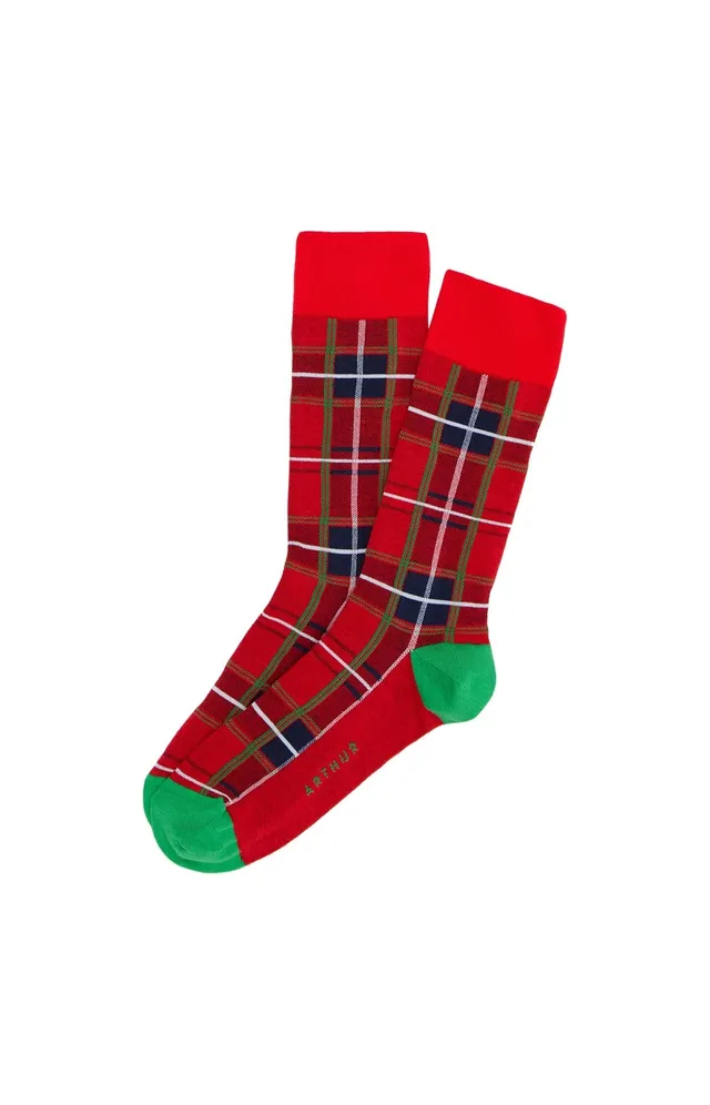 arthur-bob-chaussettes-coton-clan-rouge-40-46-fantaisie image 1