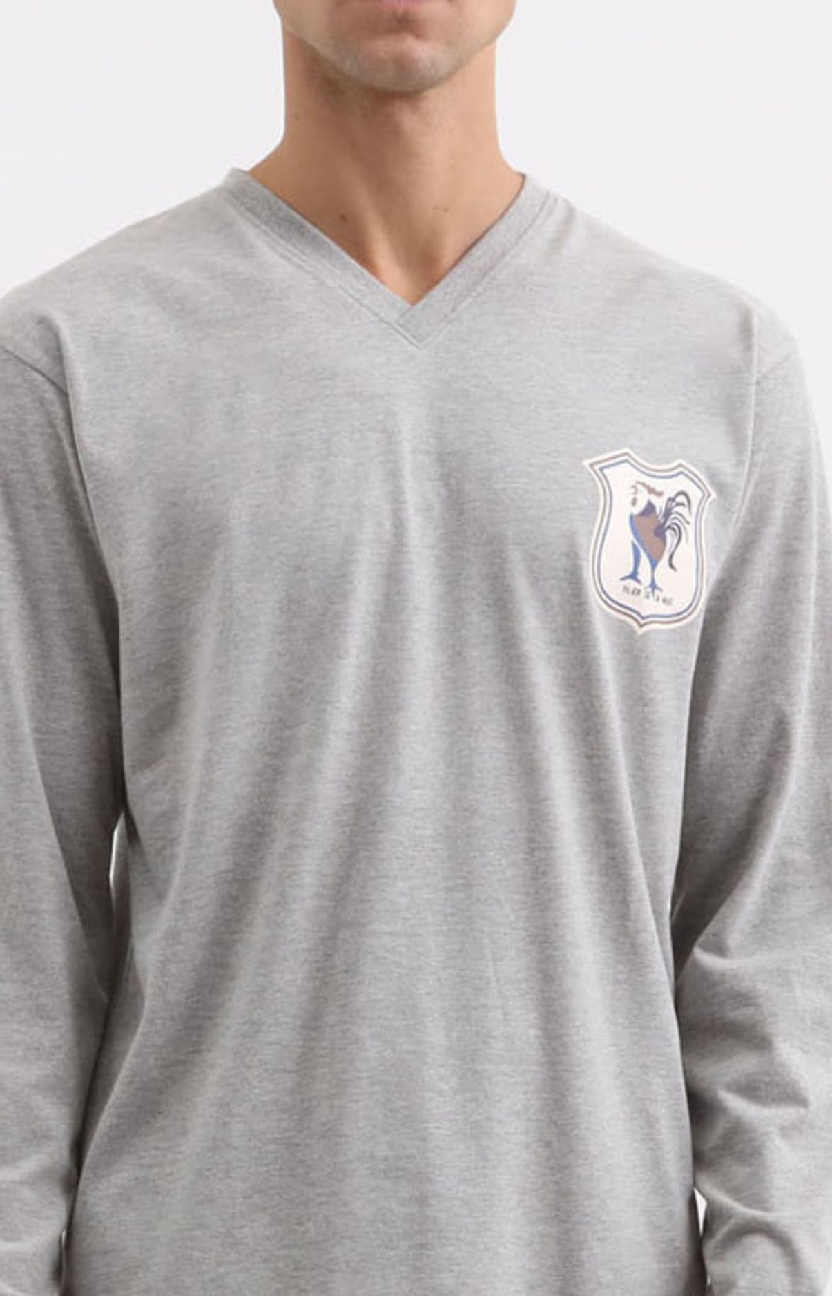 arthur-bob-pyjama-rugby-chocolat-homme-col-v image 2