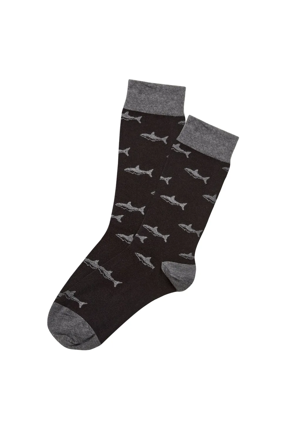 arthur-bob-requin-chaussettes-coton-bio-noir-40-46 image 1