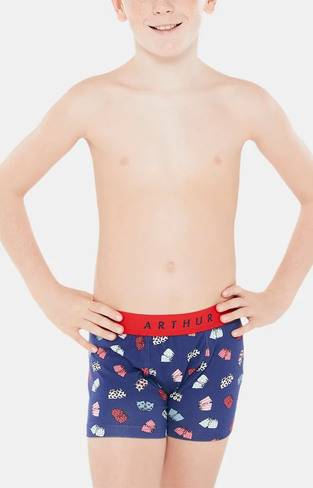 arthur-bob-boxer-coton-bio-enfant-marine-6-8 image 1