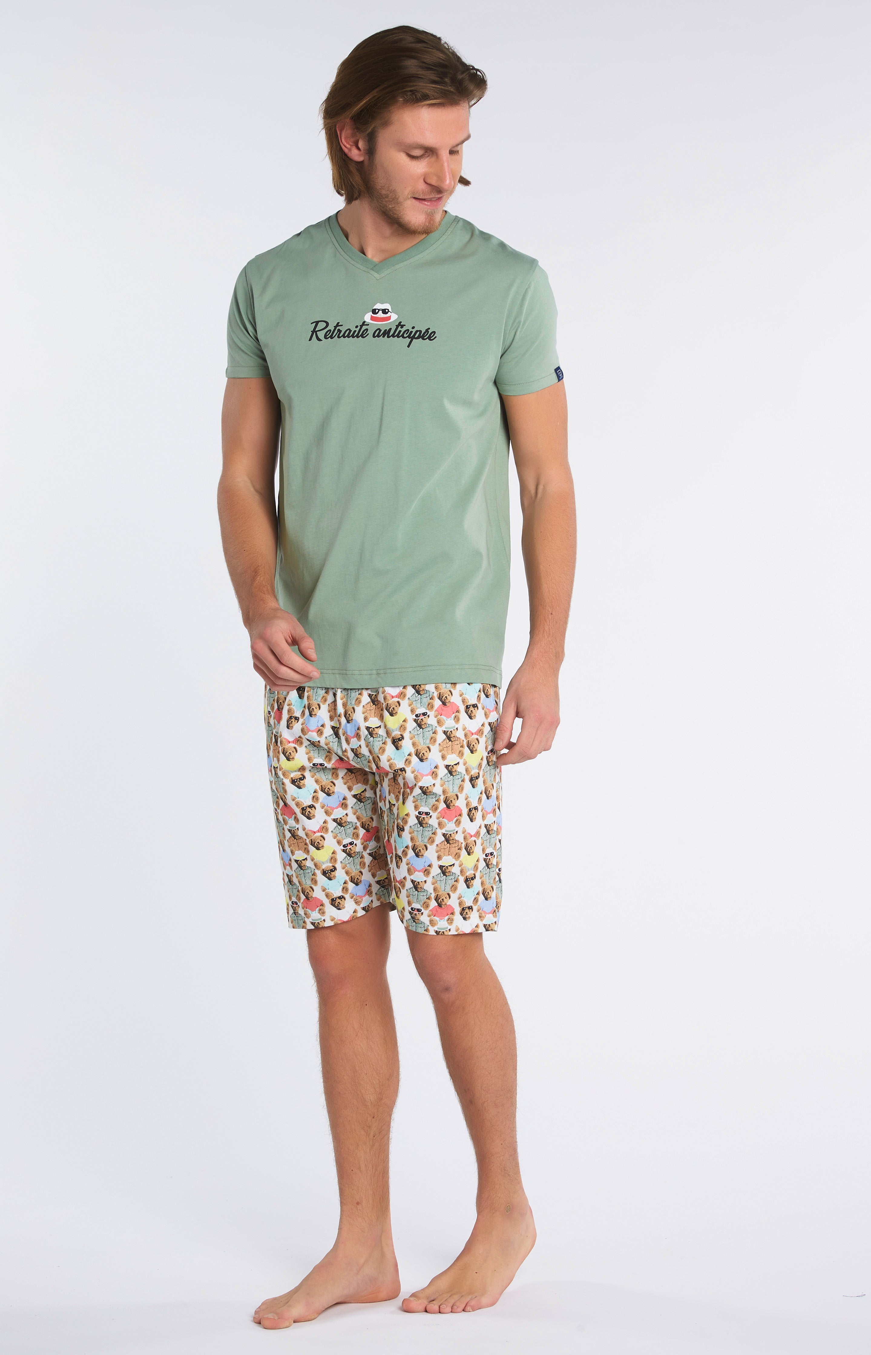 arthur-bob-teddy-pyjashort-coton-bio-homme-multicolore image 5