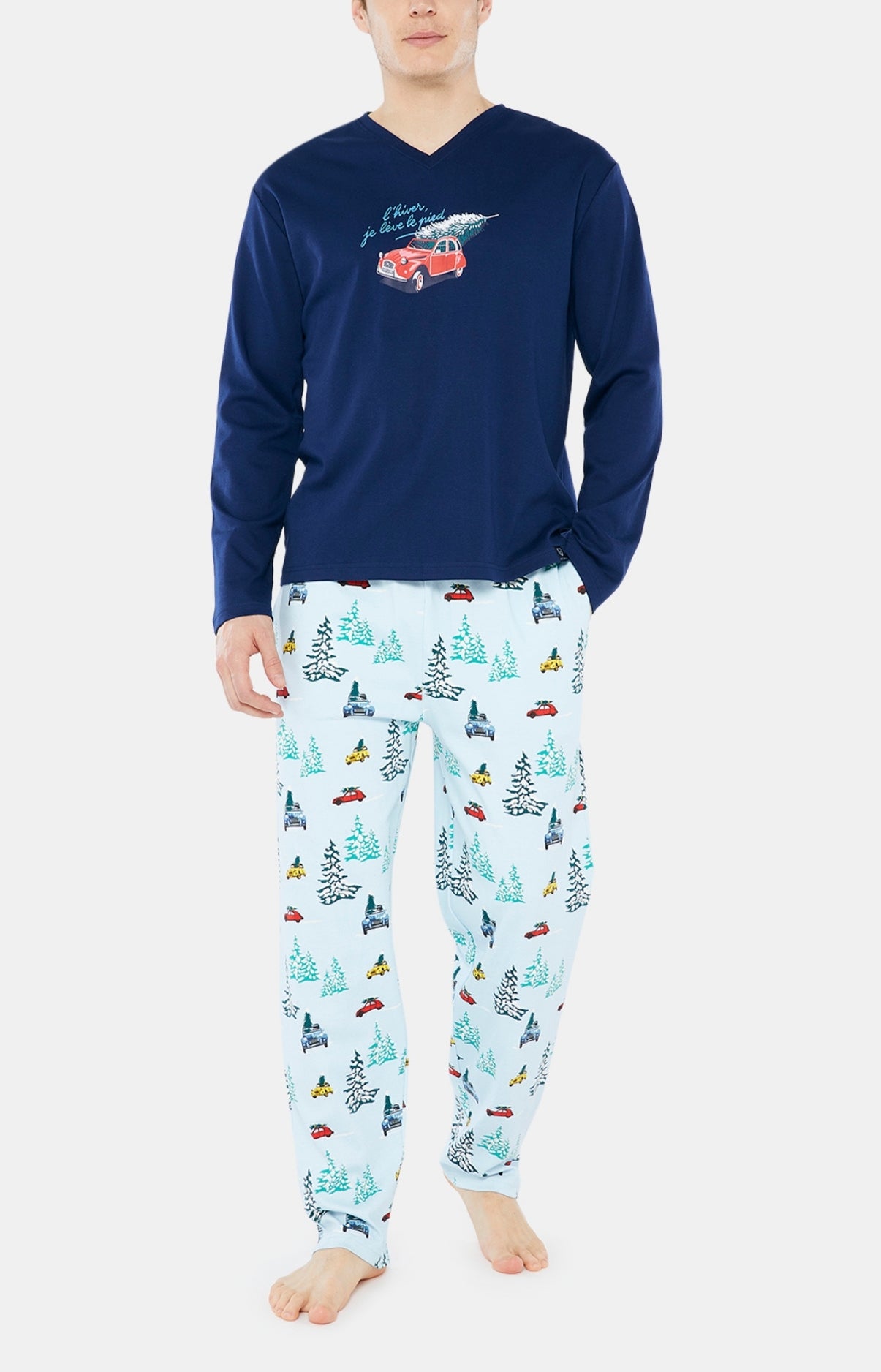 arthur-bob-2cv-pyjama-long-coton-bio-bleu-glace image 1