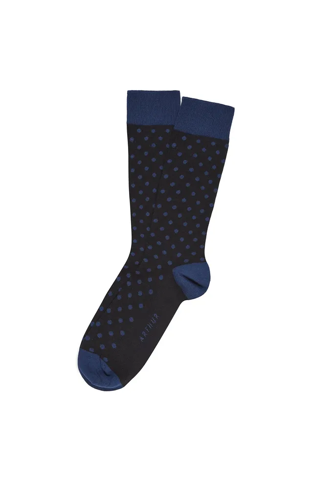 arthur-bob-chaussettes-coton-pois-noir image 1