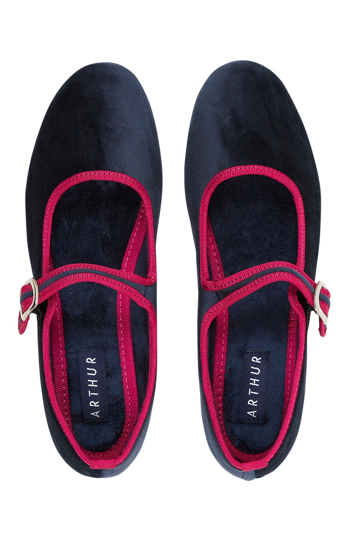arthur-bob-blue-velvet-chaussons-ballerines-velours-marine image 2