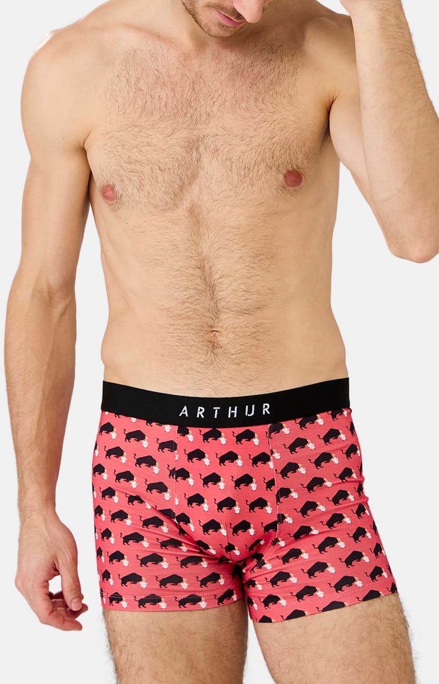 arthur-bob-boxer-ol-toro-jersey-rouge-m-coton-bio image 2