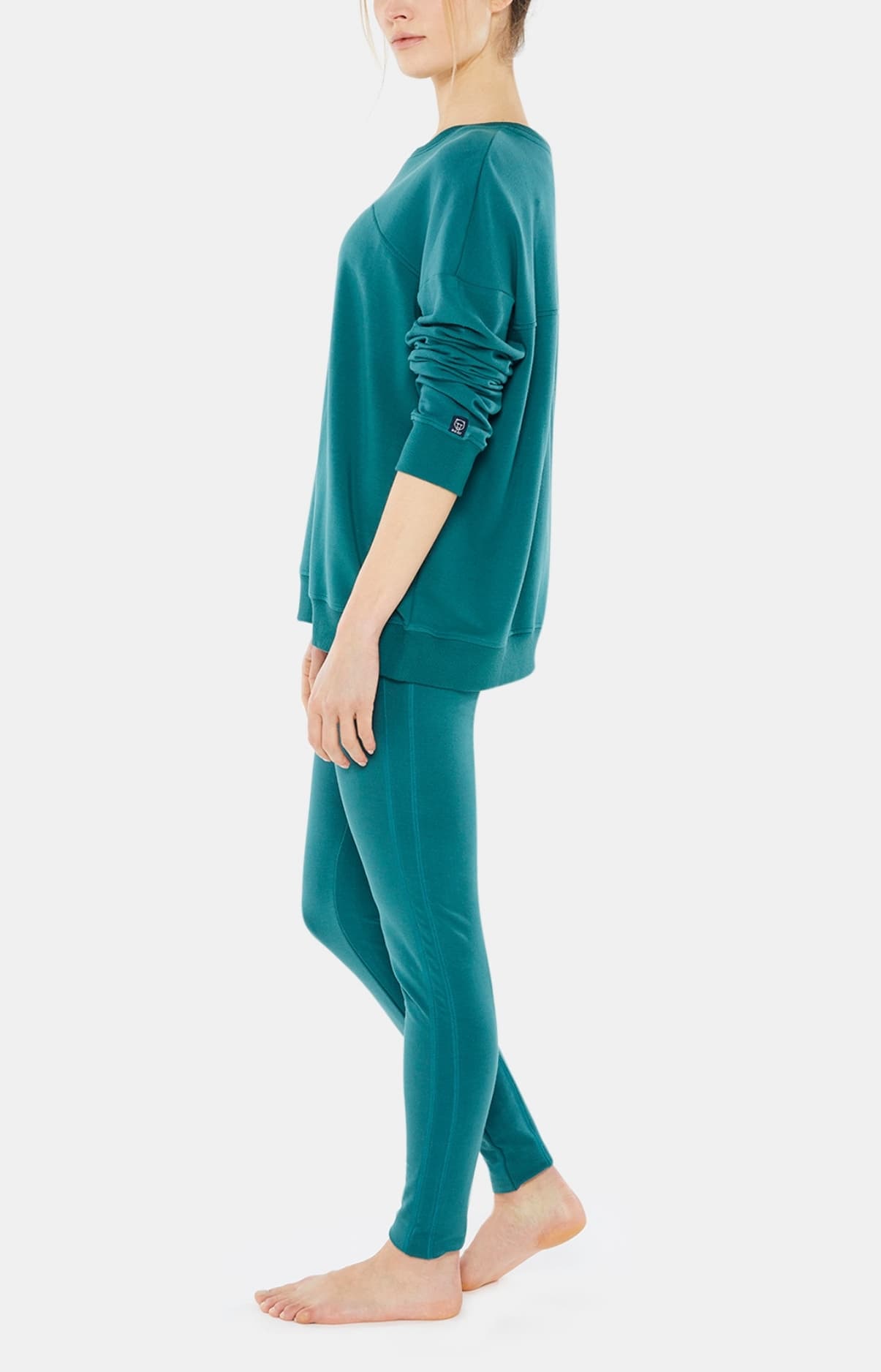 arthur-bob-pyjama-yoga-coton-femme-meraude-stretch image 2