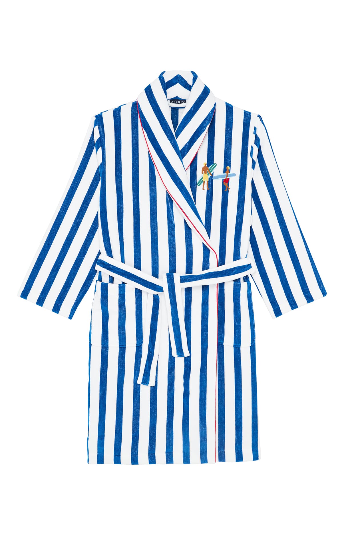 arthur-bob-surf-peignoir-bleu-l-rayures-coton image 3
