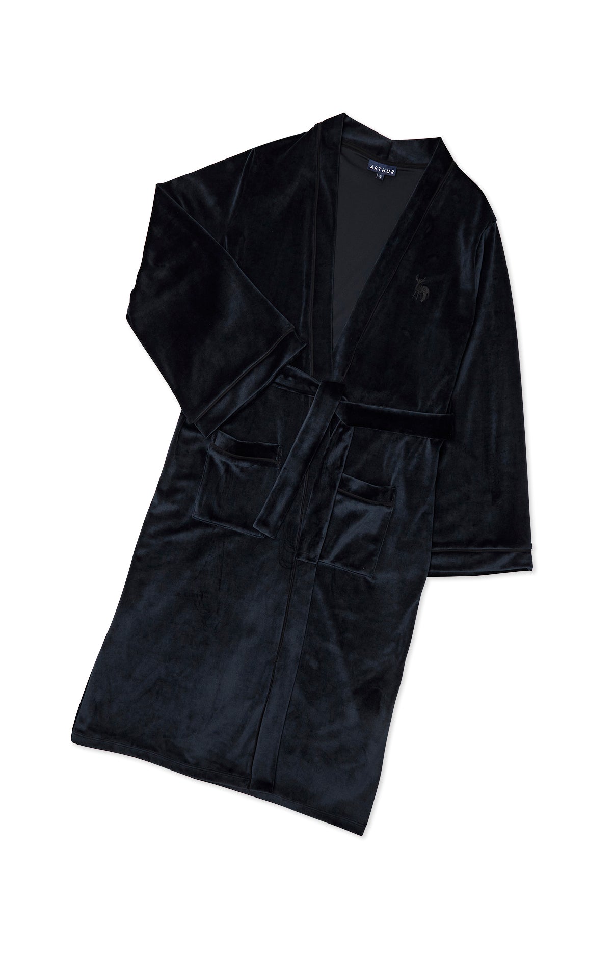 arthur-bob-peignoir-uni-peignoir-femme-nuit-bleu-classique image 3