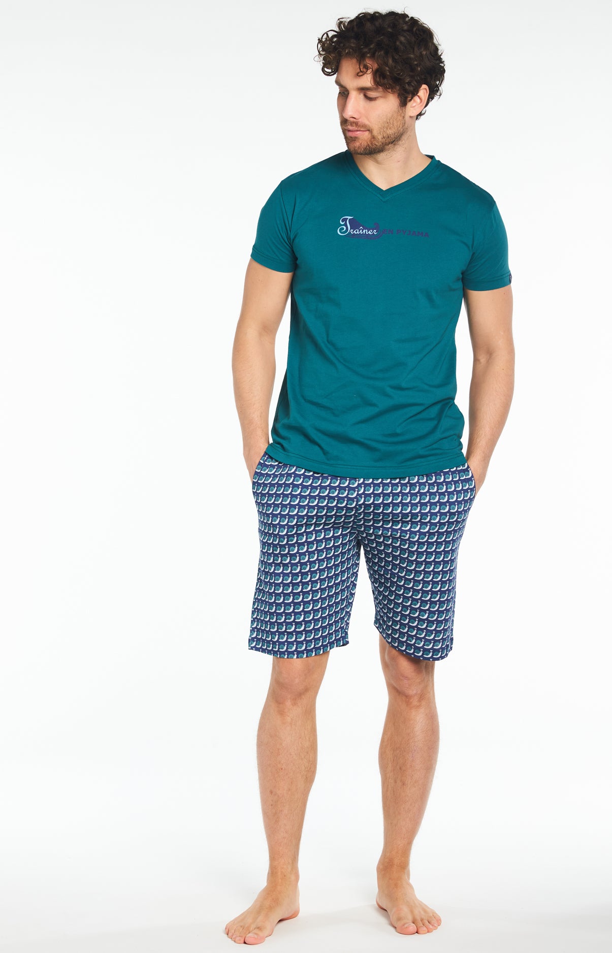 arthur-bob-trainer-pyjashort-homme-marine-coton-bio image 1