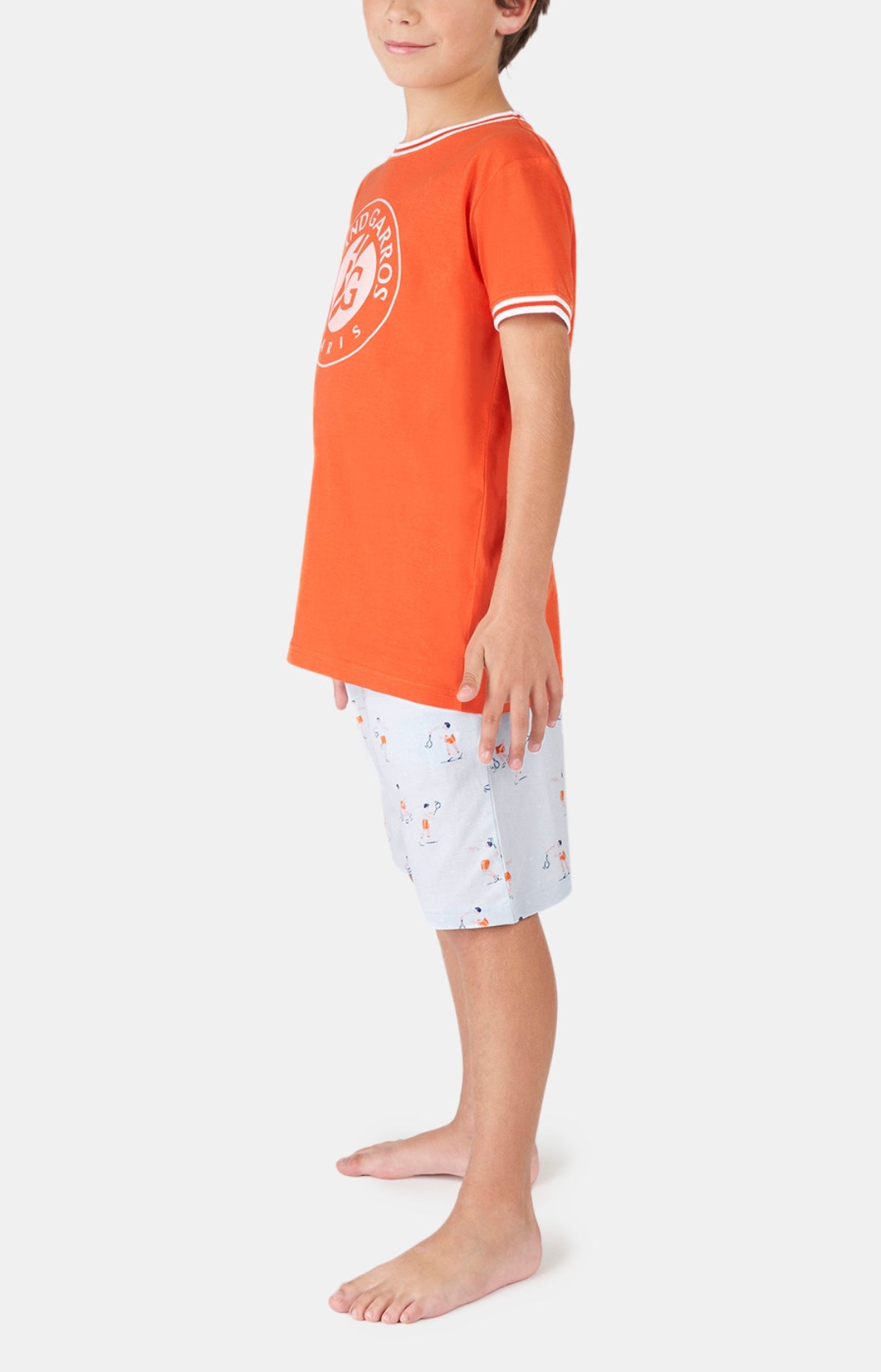 arthur-bob-pyjashort-roland-garros-orange-coton-bio image 4
