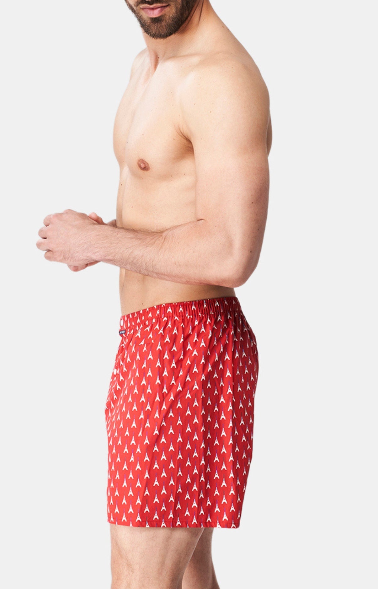 arthur-le-club-tour-eiffel-cale-on-homme-coton-bio-rouge image 4