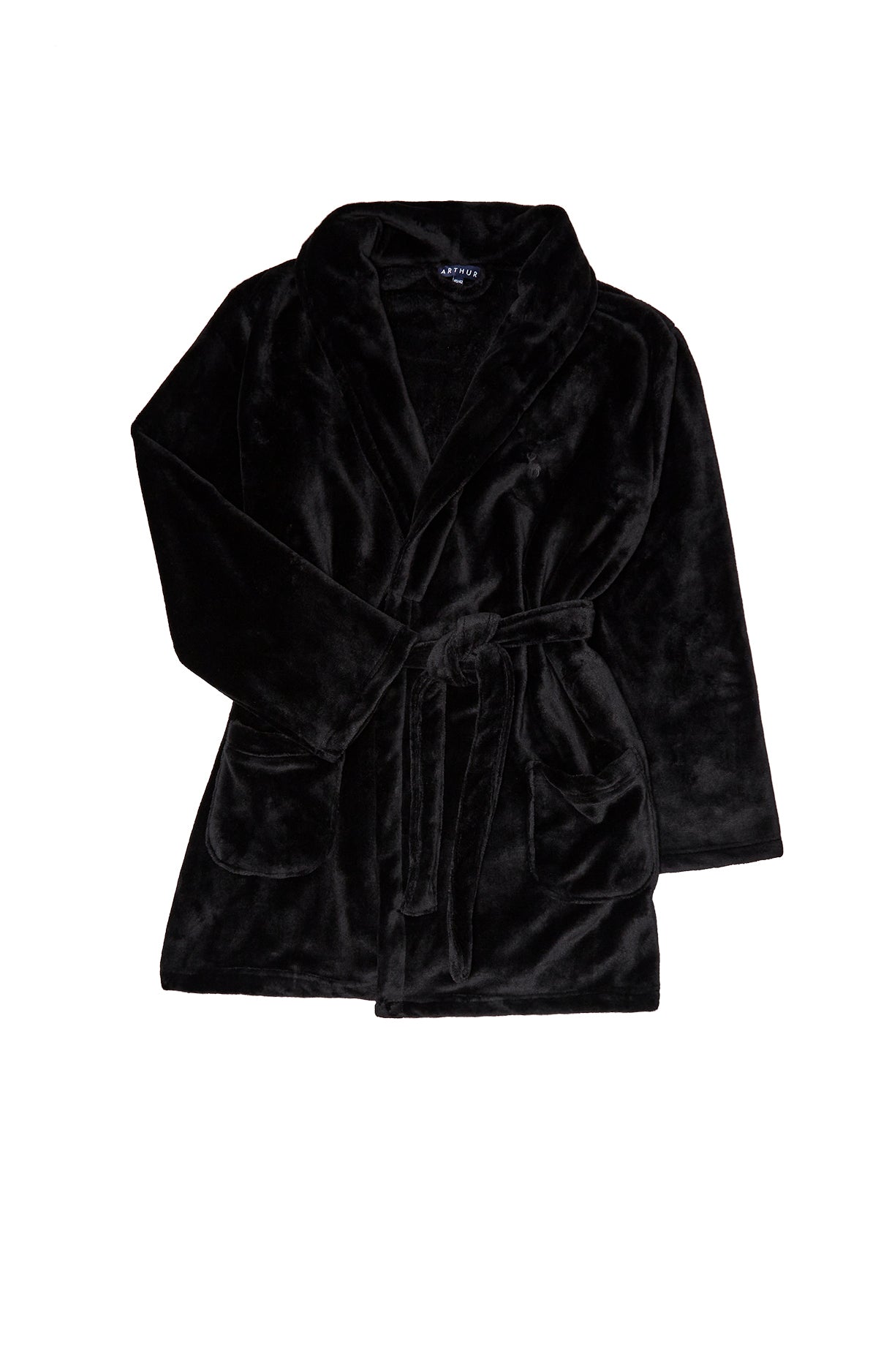 arthur-bob-uni-robe-de-chambre-femme-noir-polaire-classique image 3