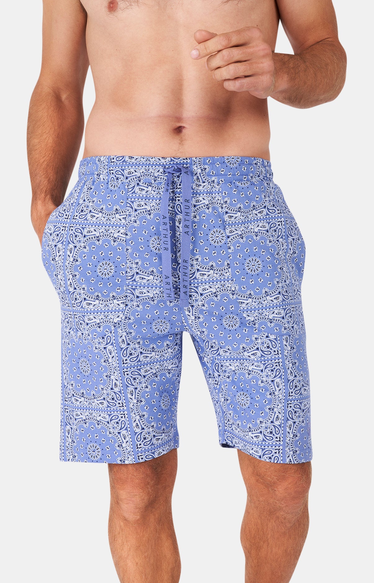 arthur-bob-short-bandana-azur-coton-bio-homme image 4