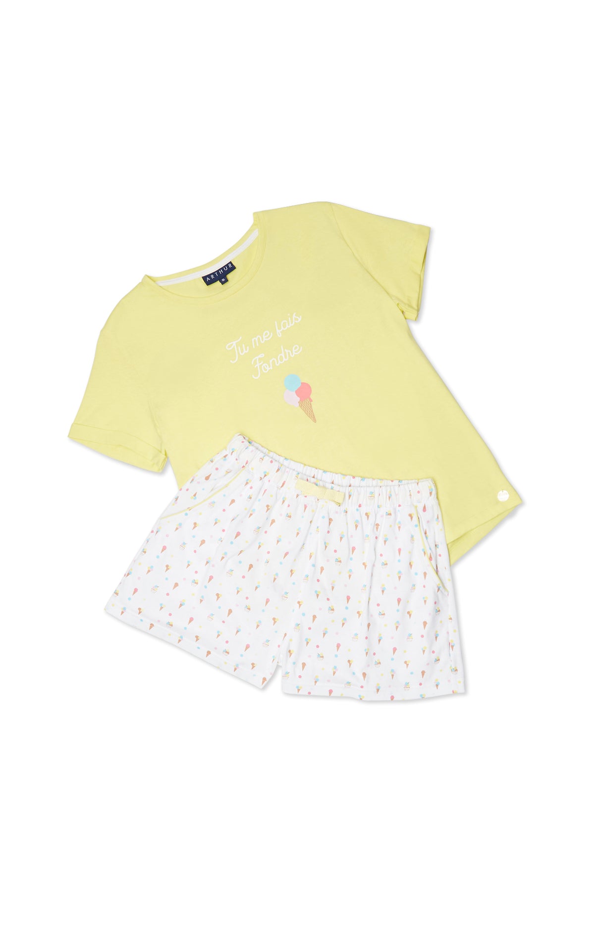 arthur-bob-pyjashort-icecream-pyjama-short-femme-blanc-coton-bio image 3