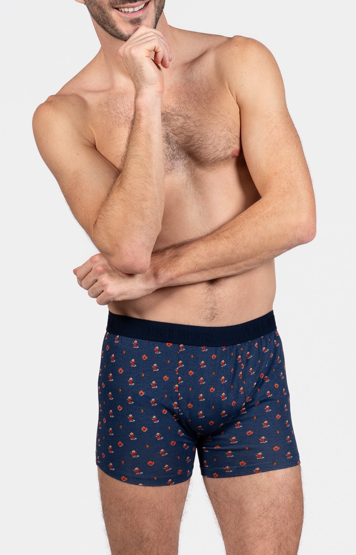 arthur-bob-pompier-boxer-homme-marine-jersey-coton image 1