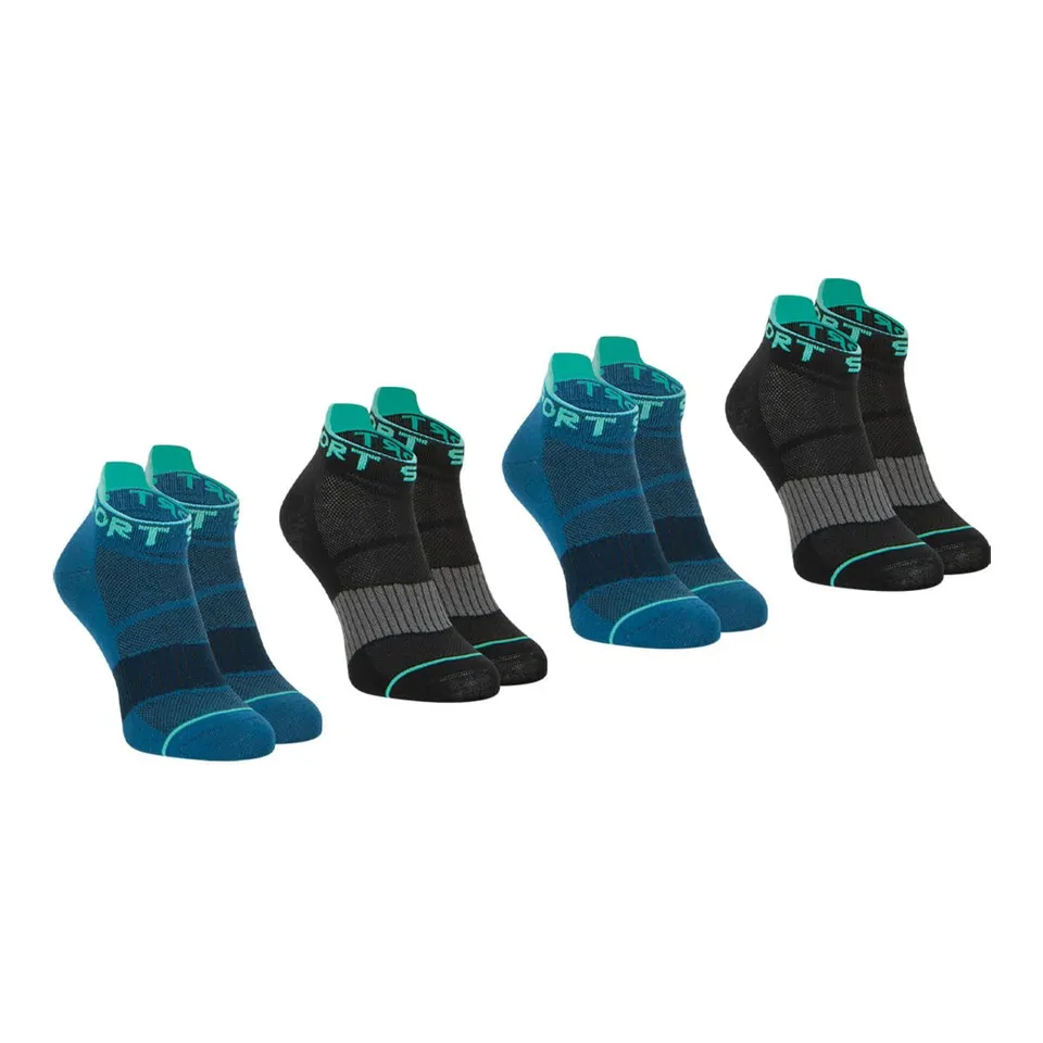 athena-running-lot-4-socquettes-homme-coton-lagon-43-46 image 1