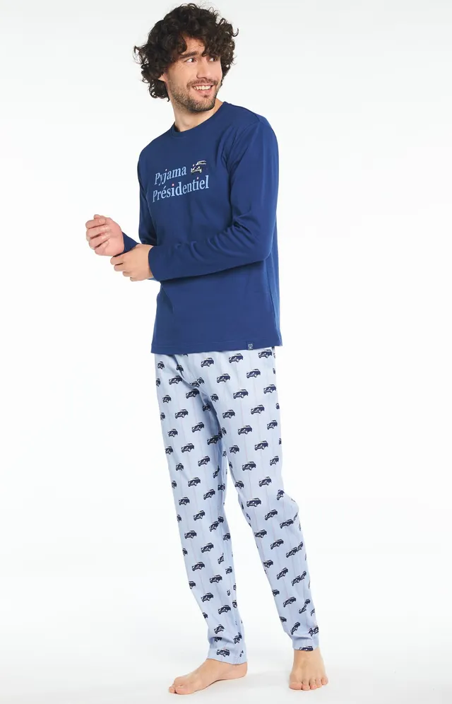 arthur-bob-pyjama-pr-sidentiel-homme-ciel-coton-bio-chaud image 1
