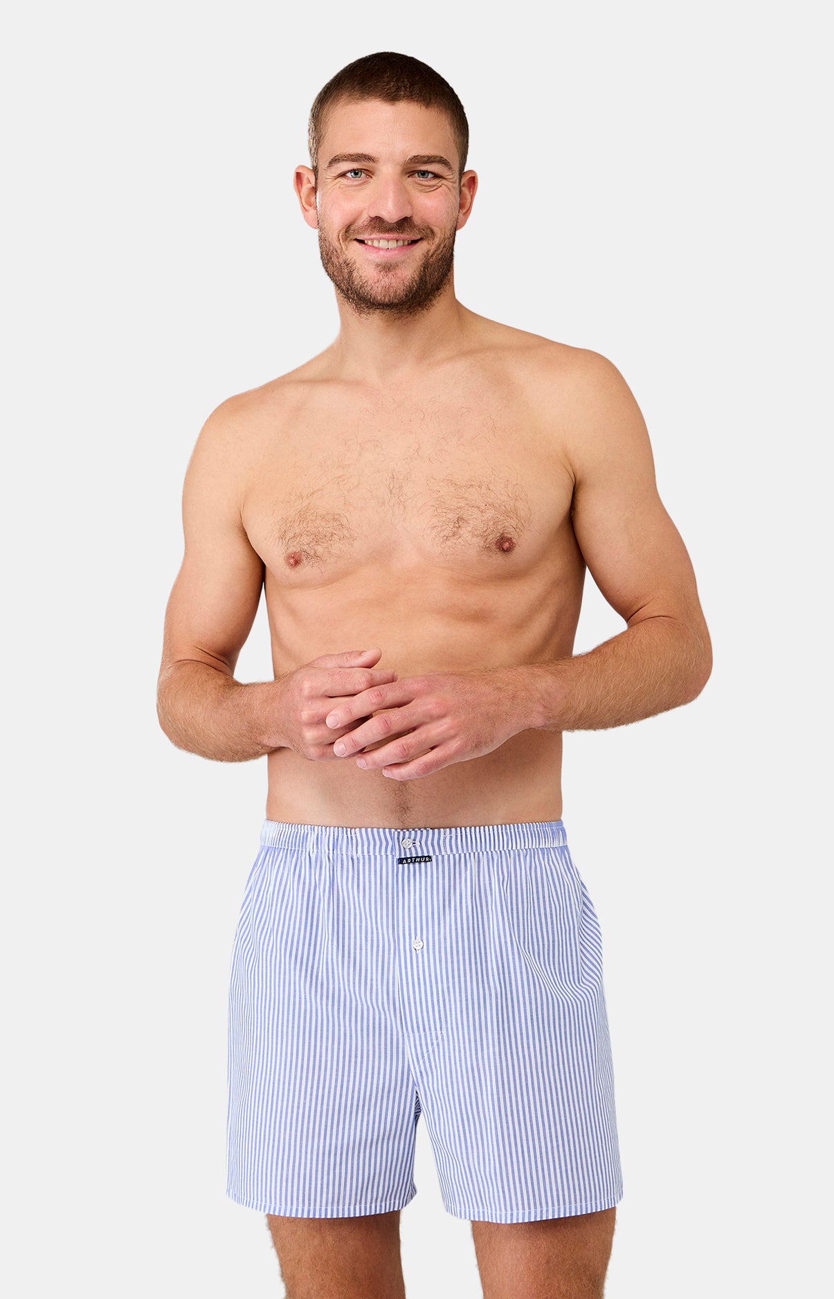 arthur-le-club-rayure-bleue-cale-on-homme-coton-bio image 2