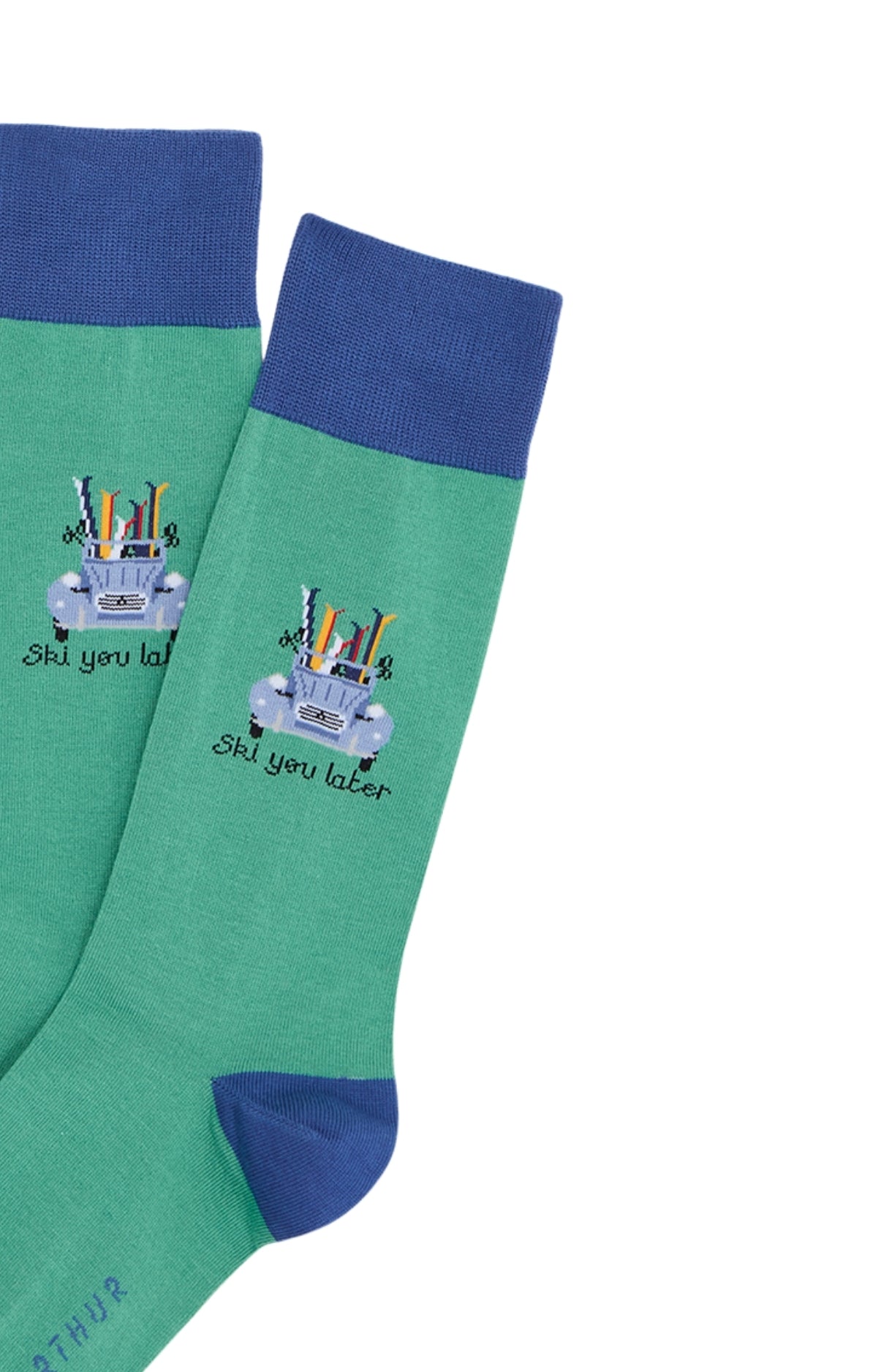 arthur-bob-ski-you-later-chaussettes-homme-vert-40-46-coton image 2