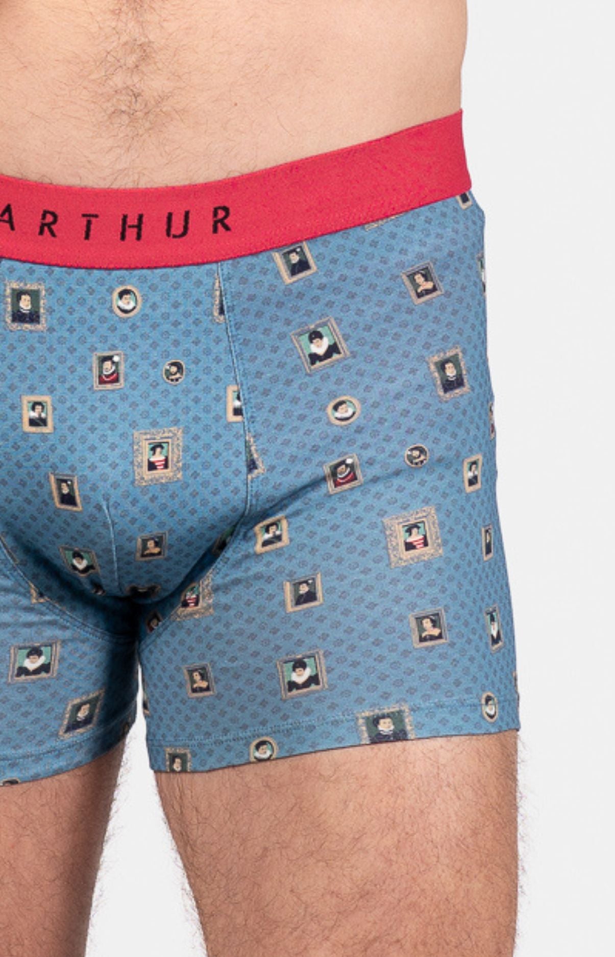 arthur-bob-cadre-bleu-boxer-coton-bio-homme-bleu image 1