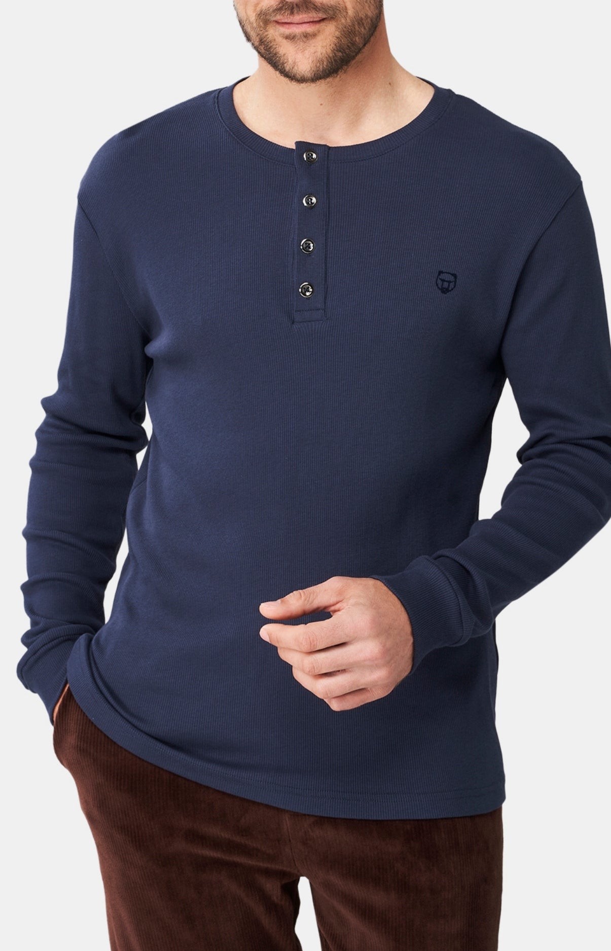 arthur-bob-tee-shirt-manches-longues-marine-modal-homme image 1