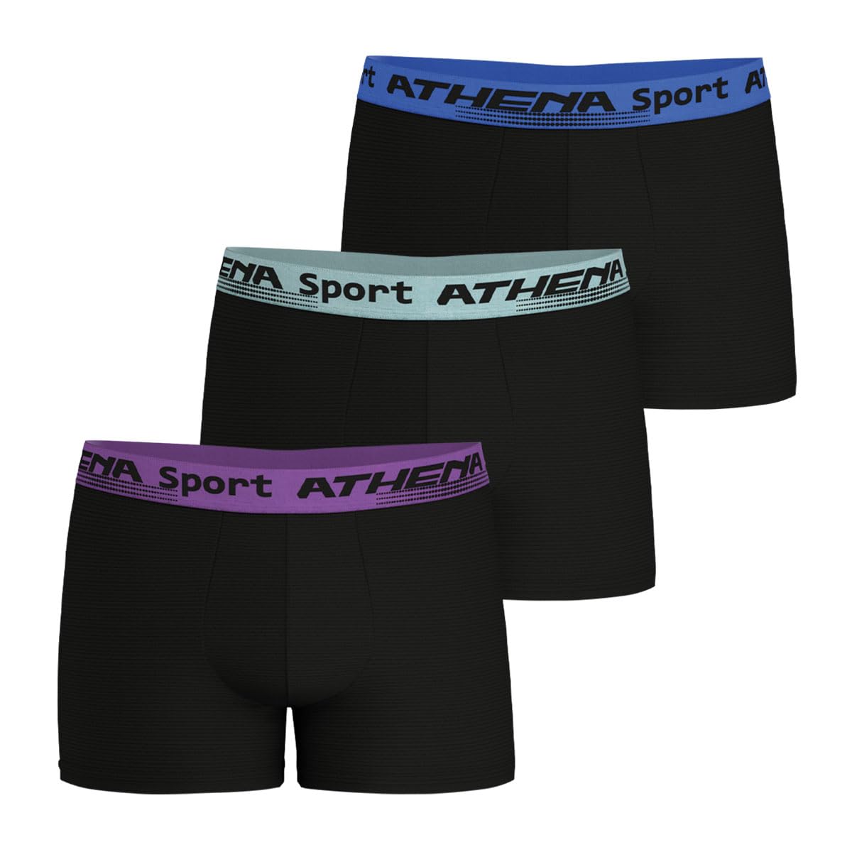 athena-daily-sport-air-lot-3-boxers-homme-noir-gris-marine image 2