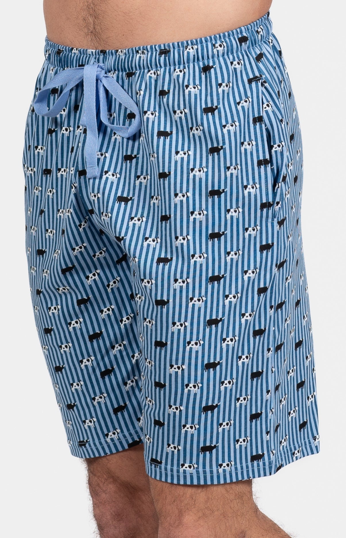arthur-bob-vache-pyjashort-homme-bleu-coton image 4