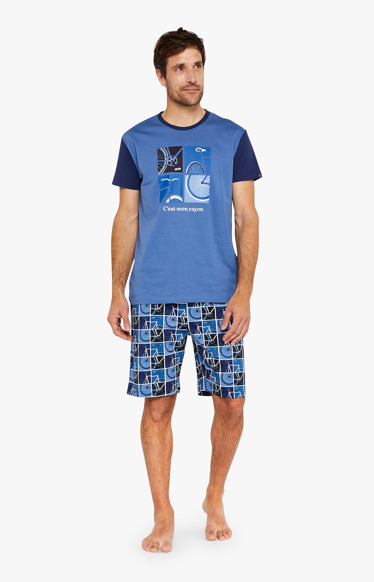 arthur-bob-c-est-mon-rayon-pyjashort-marine-coton-bio image 1