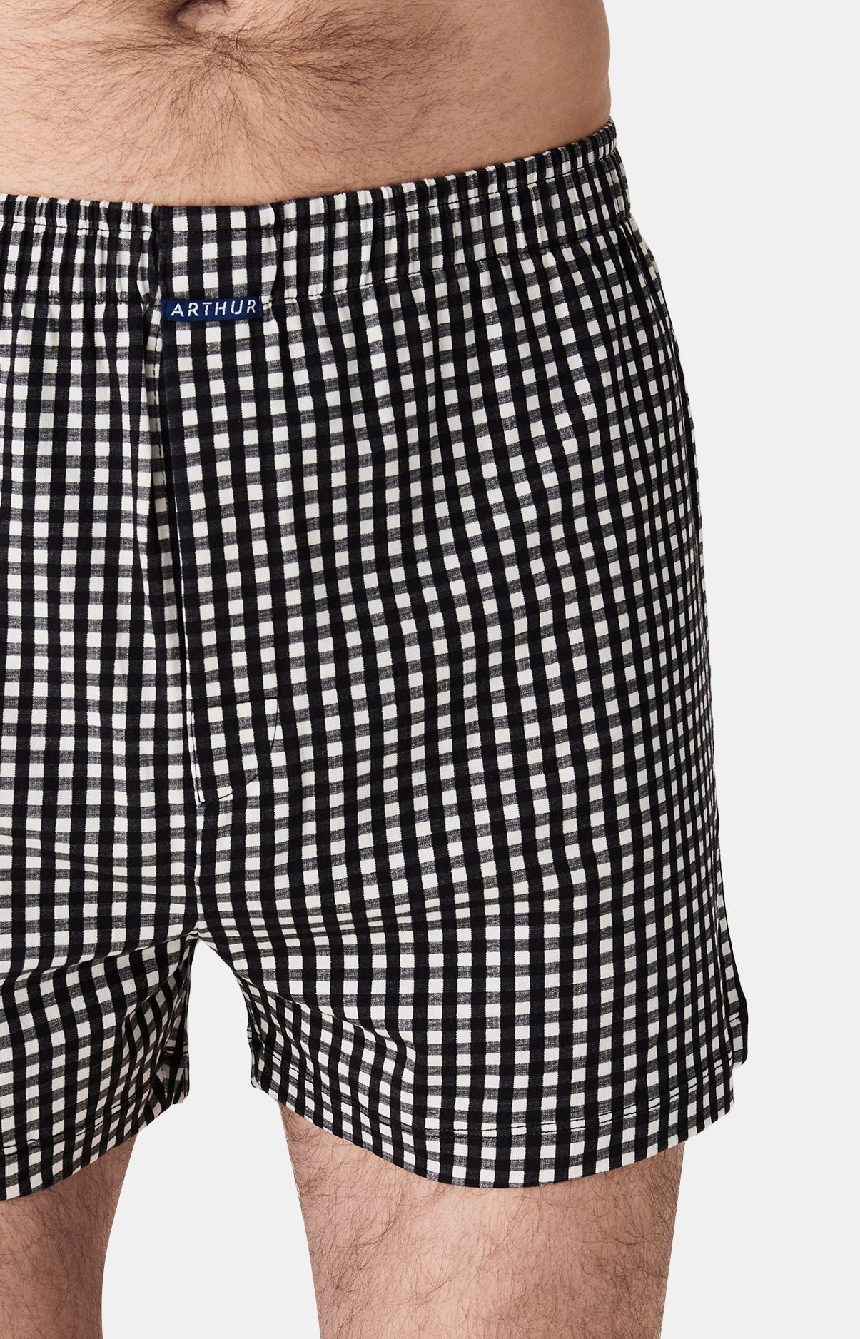 arthur-le-club-vichy-cale-on-homme-noir-jersey-coton-bio image 1