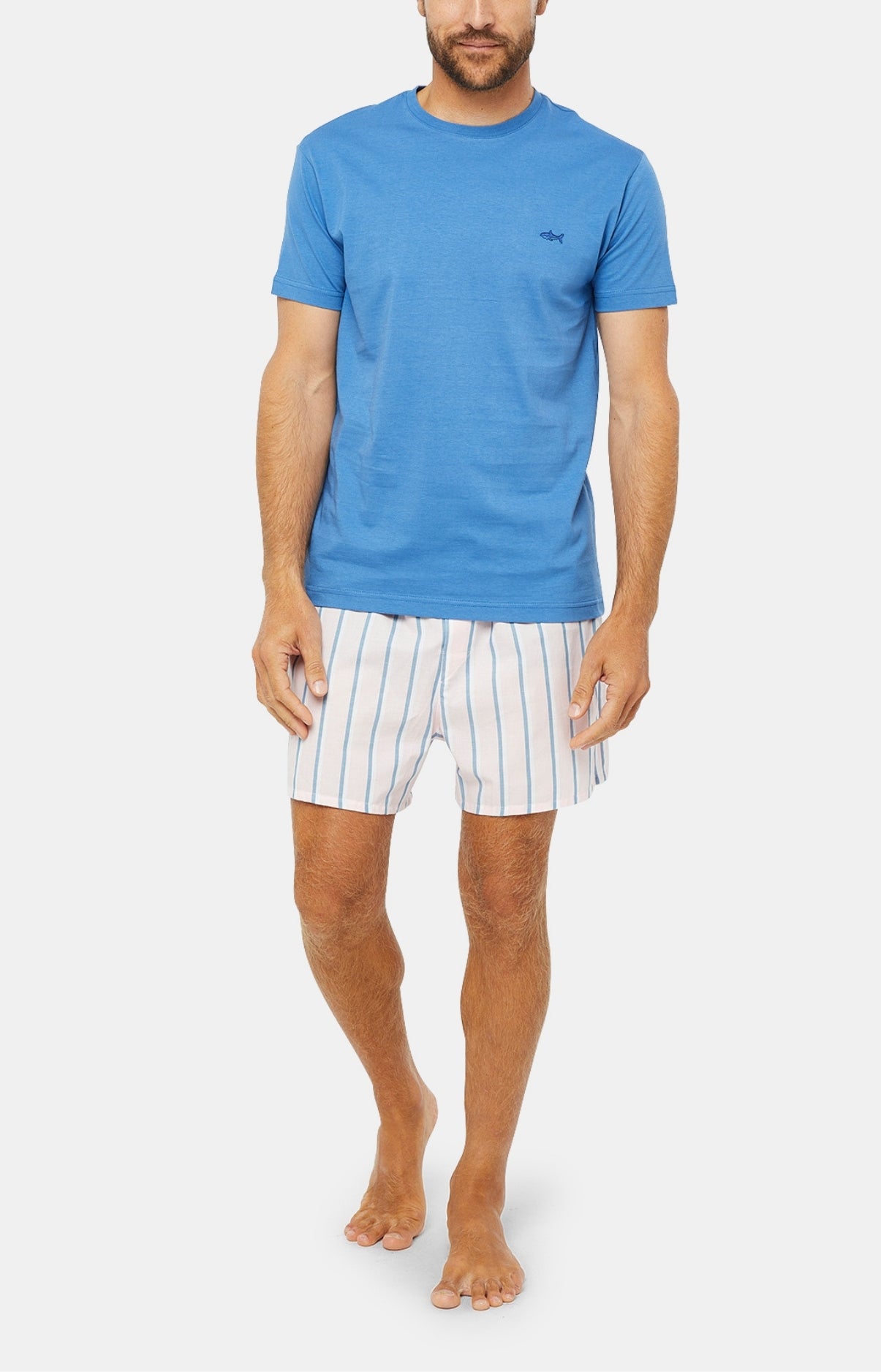 arthur-bob-requin-pyjam-ricain-coton-bio-rose-l image 1