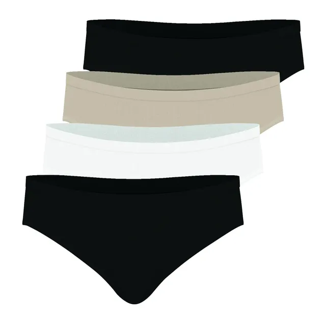 athena-ecopack-basic-lot-4-culottes-femme-coton-noir image 1