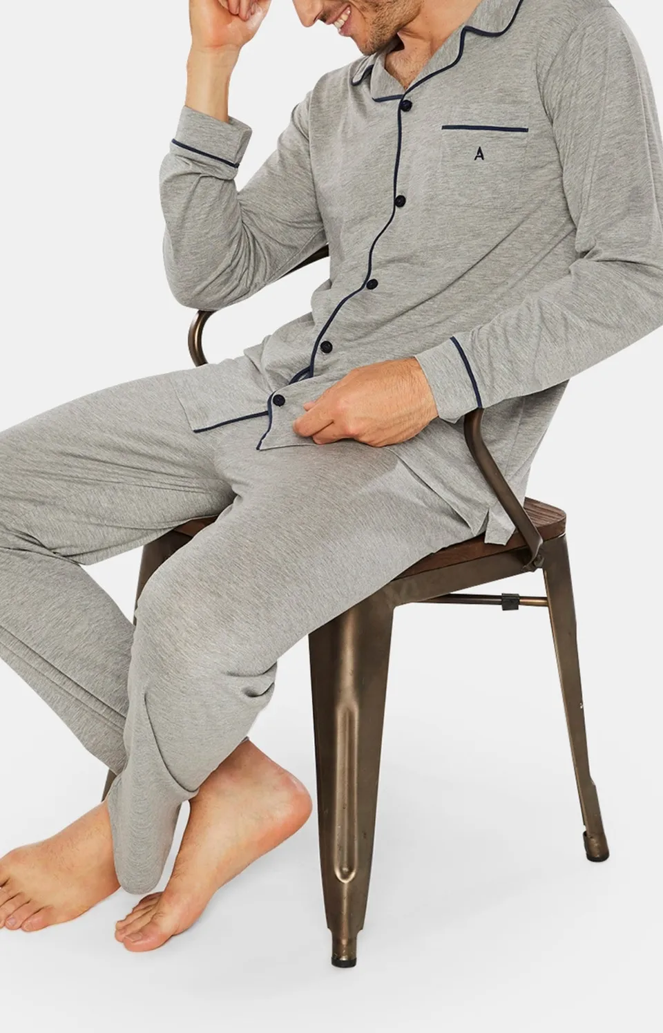 arthur-bob-gris-chin-pyjama-boutonn-homme-lyocell image 1