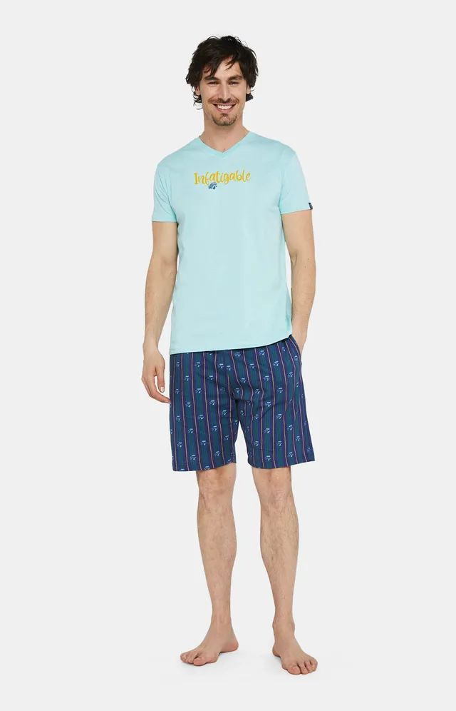 arthur-bob-2cv-infatiguable-pyjashort-marine-coton-bio-homme image 1