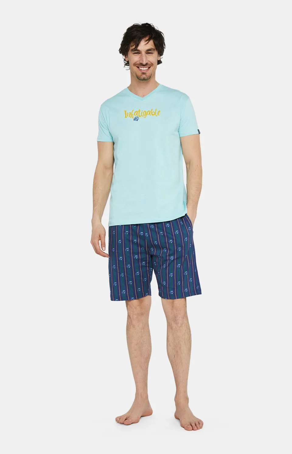 arthur-bob-2cv-infatiguable-pyjashort-marine-coton-bio-homme image 1