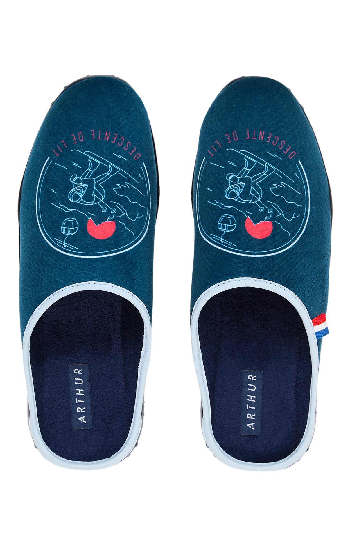 arthur-bob-mules-homme-marine-velours-made-in-france image 3