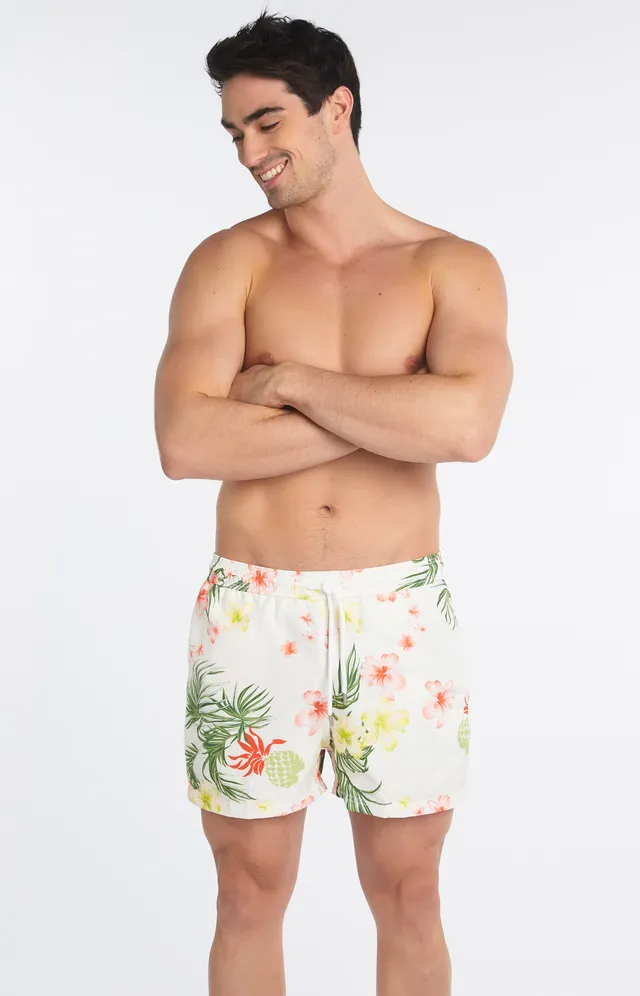 arthur-bob-hibiscus-short-bain-homme-ivoire-floral image 1