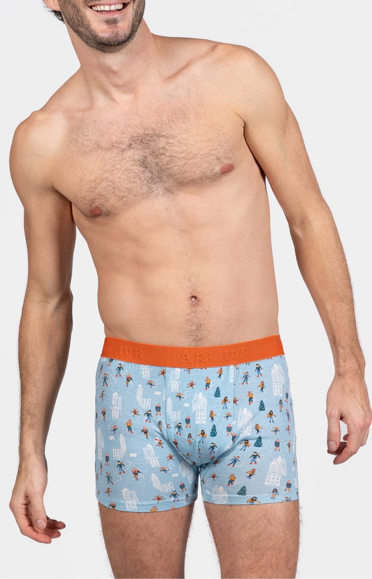arthur-bob-matin-glace-boxer-homme-ciel-s-xxl-coton image 2