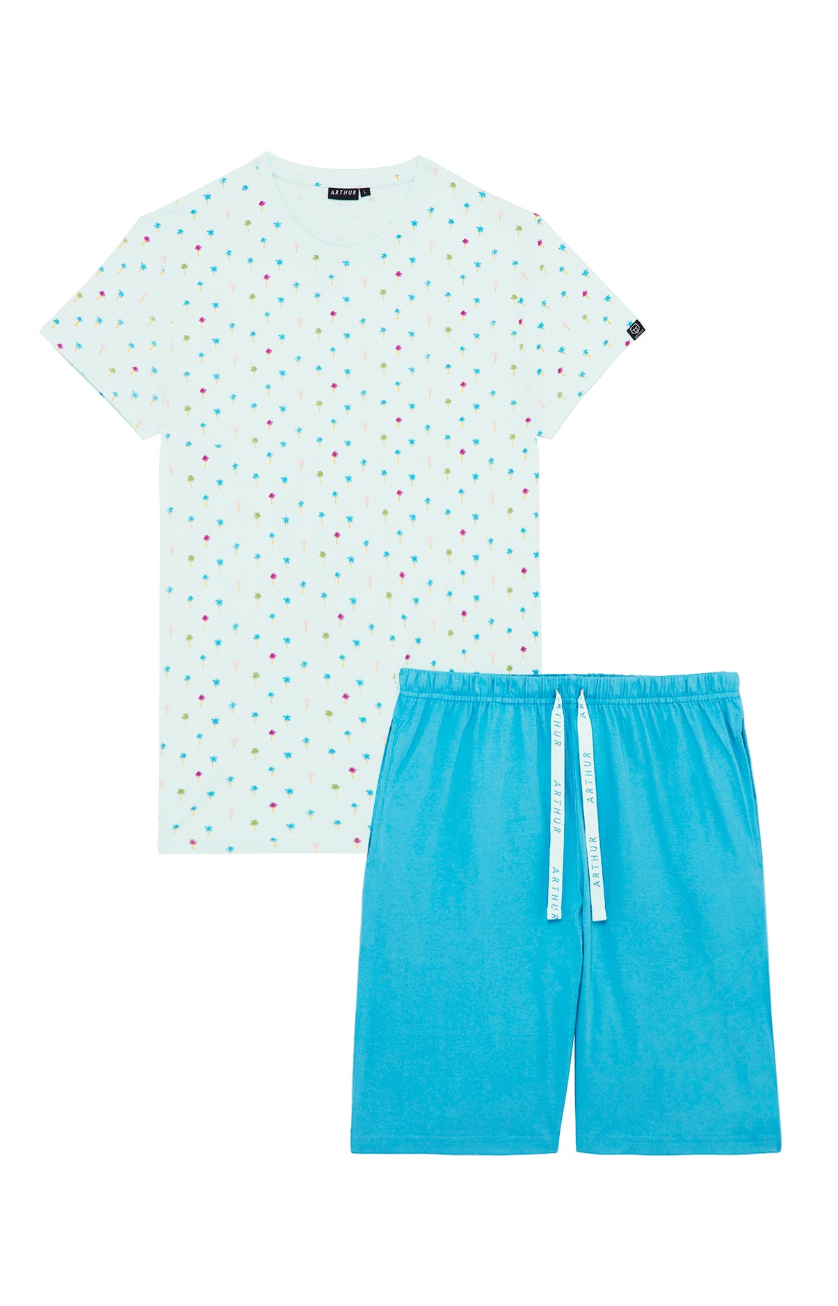 arthur-bob-palmier-pyjashort-coton-bio-ciel-col-rond image 3