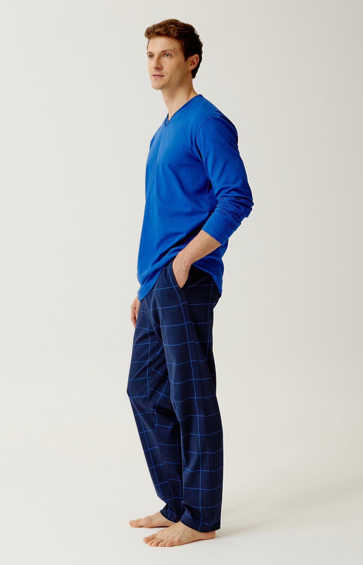 arthur-bob-windsor-pyjama-long-homme-coton-bio-marine image 4
