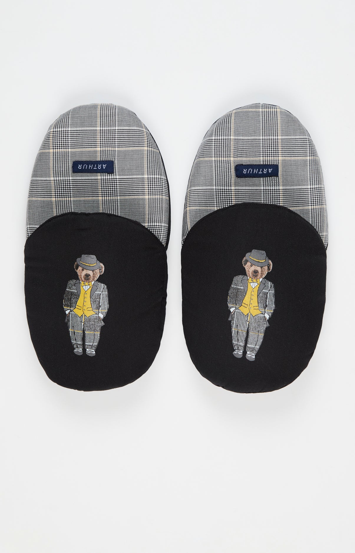 arthur-bob-charles-pantoufles-coton-bio-gris-homme image 2