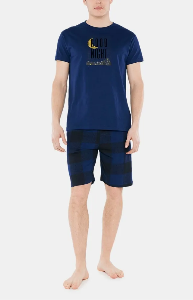 arthur-bob-good-night-pyjashort-coton-bio-marine-homme image 1