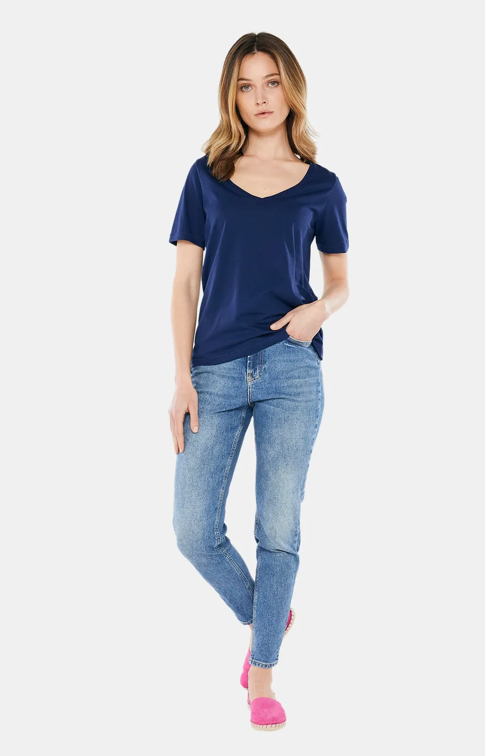 arthur-bob-tee-shirt-coton-pima-marine-classique image 1