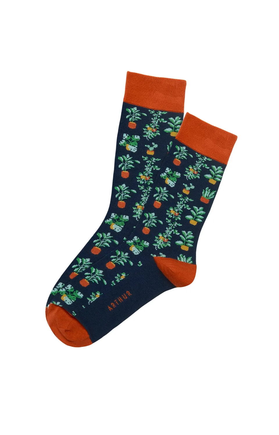 arthur-bob-chaussettes-botanic-marine-40-46-coton image 1