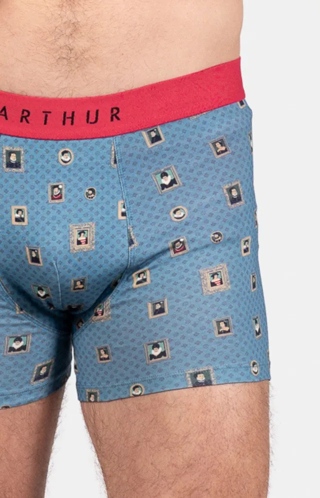 arthur-bob-cadre-bleu-boxer-coton-bio-homme-bleu image 1