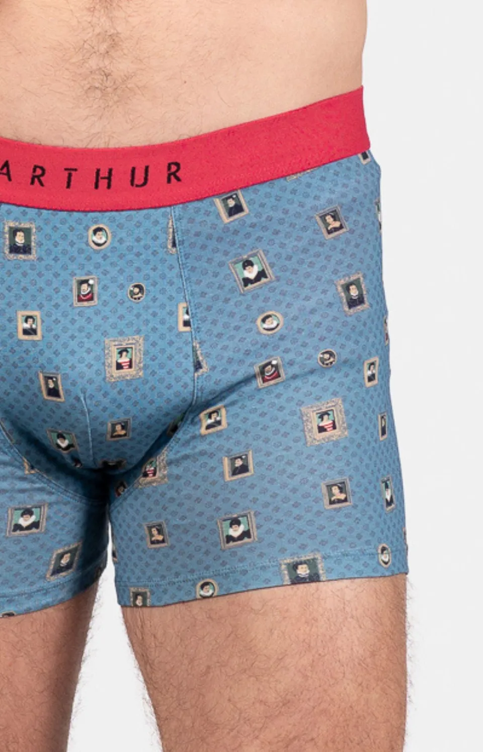 arthur-bob-cadre-bleu-boxer-coton-bio-homme-bleu image 1