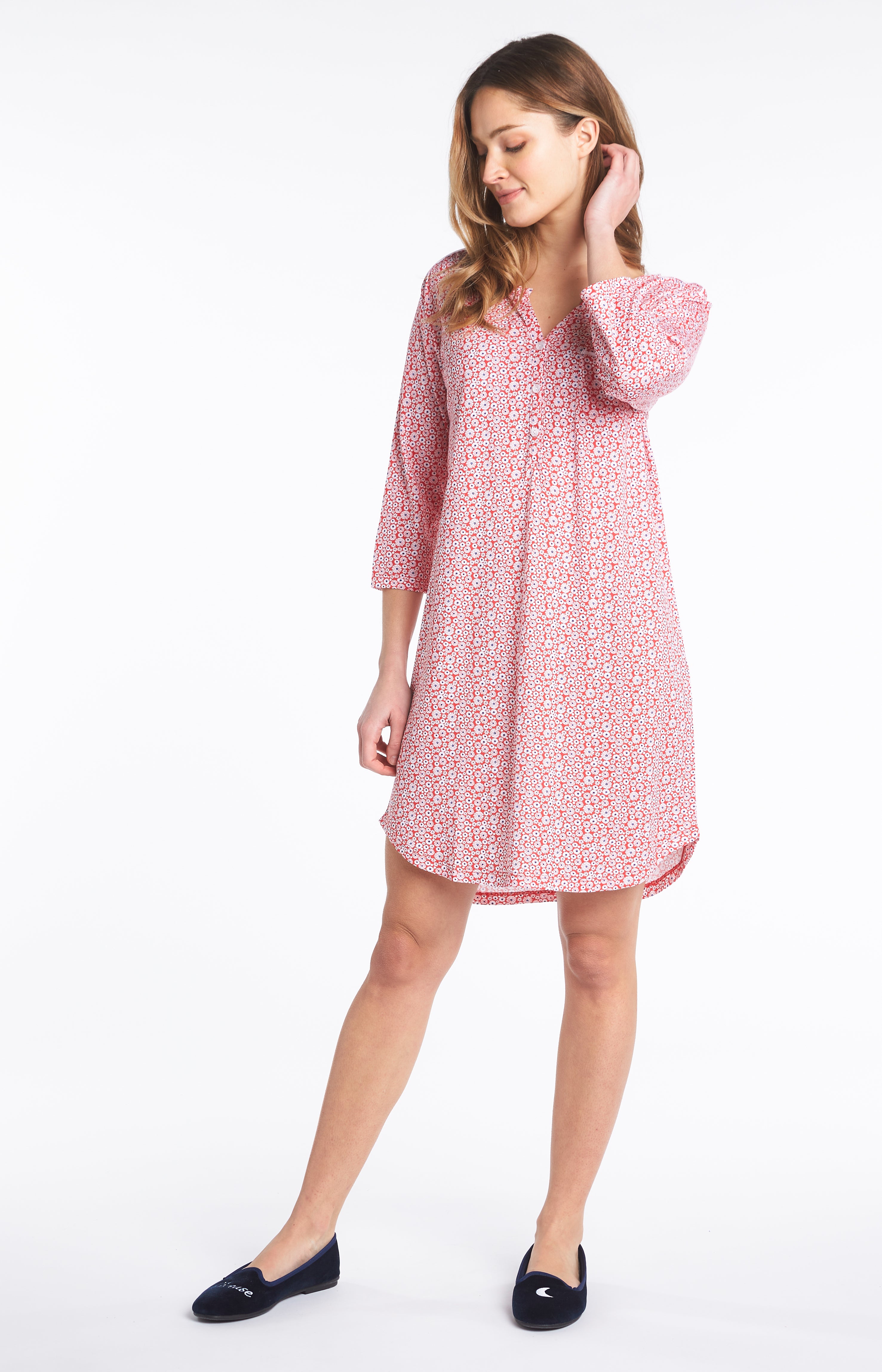 arthur-bob-chemise-de-nuit-marguerite-rouge-courte image 1