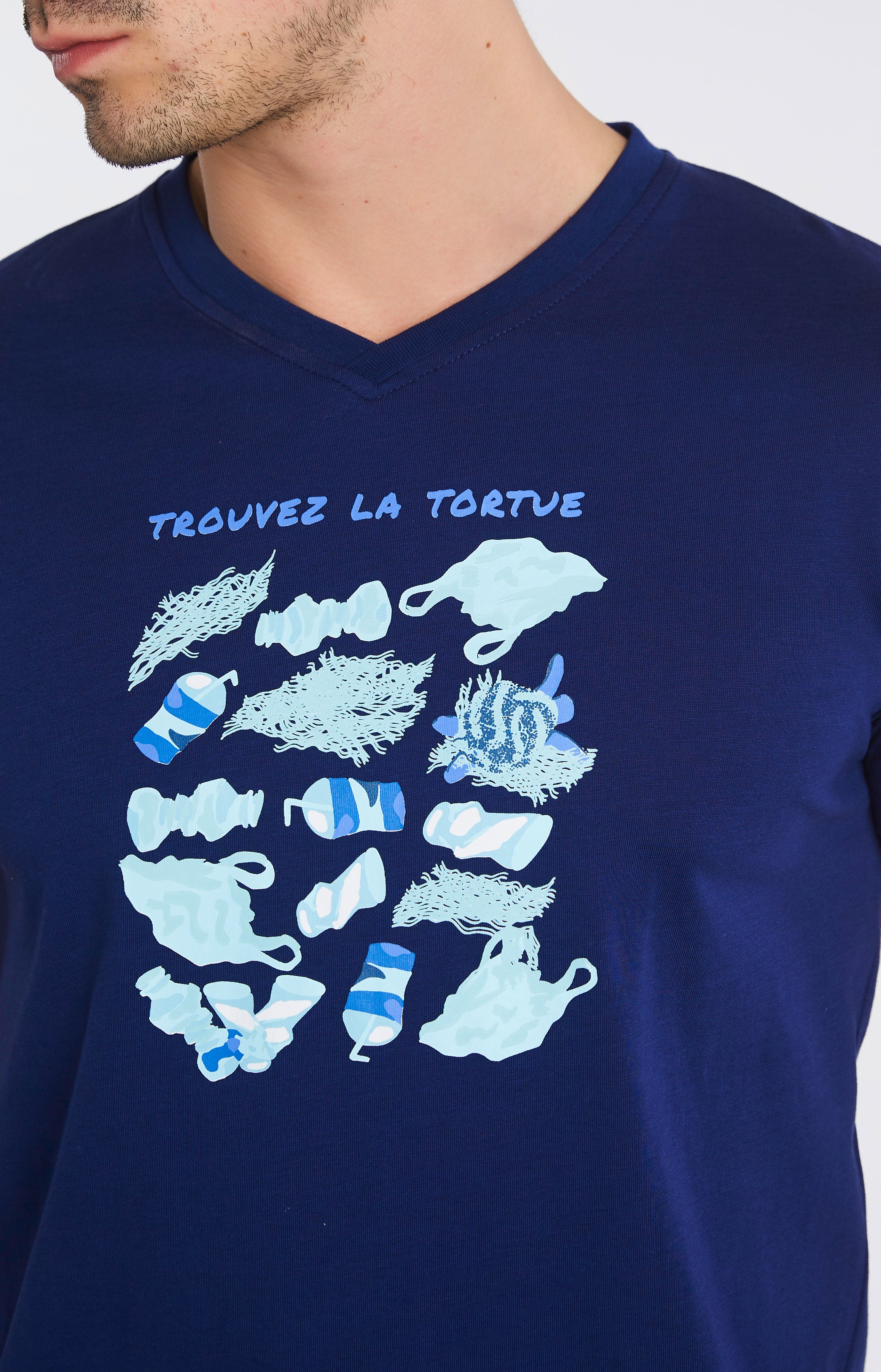 arthur-bob-pyjashort-tortue-lagon-bleu-coton-bio-court image 2
