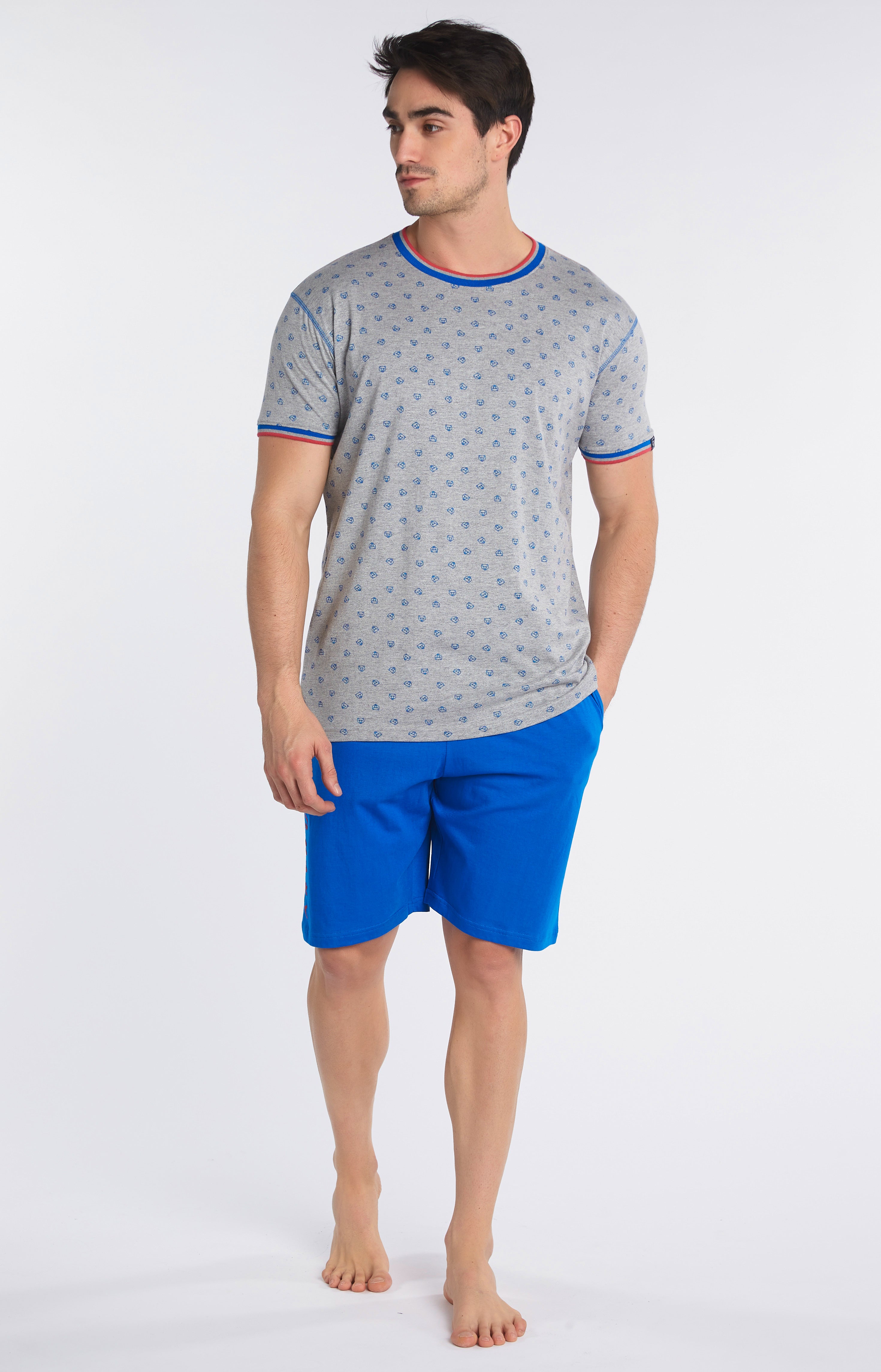 arthur-bob-roi-pyjashort-homme-coton-bio-bleu image 2
