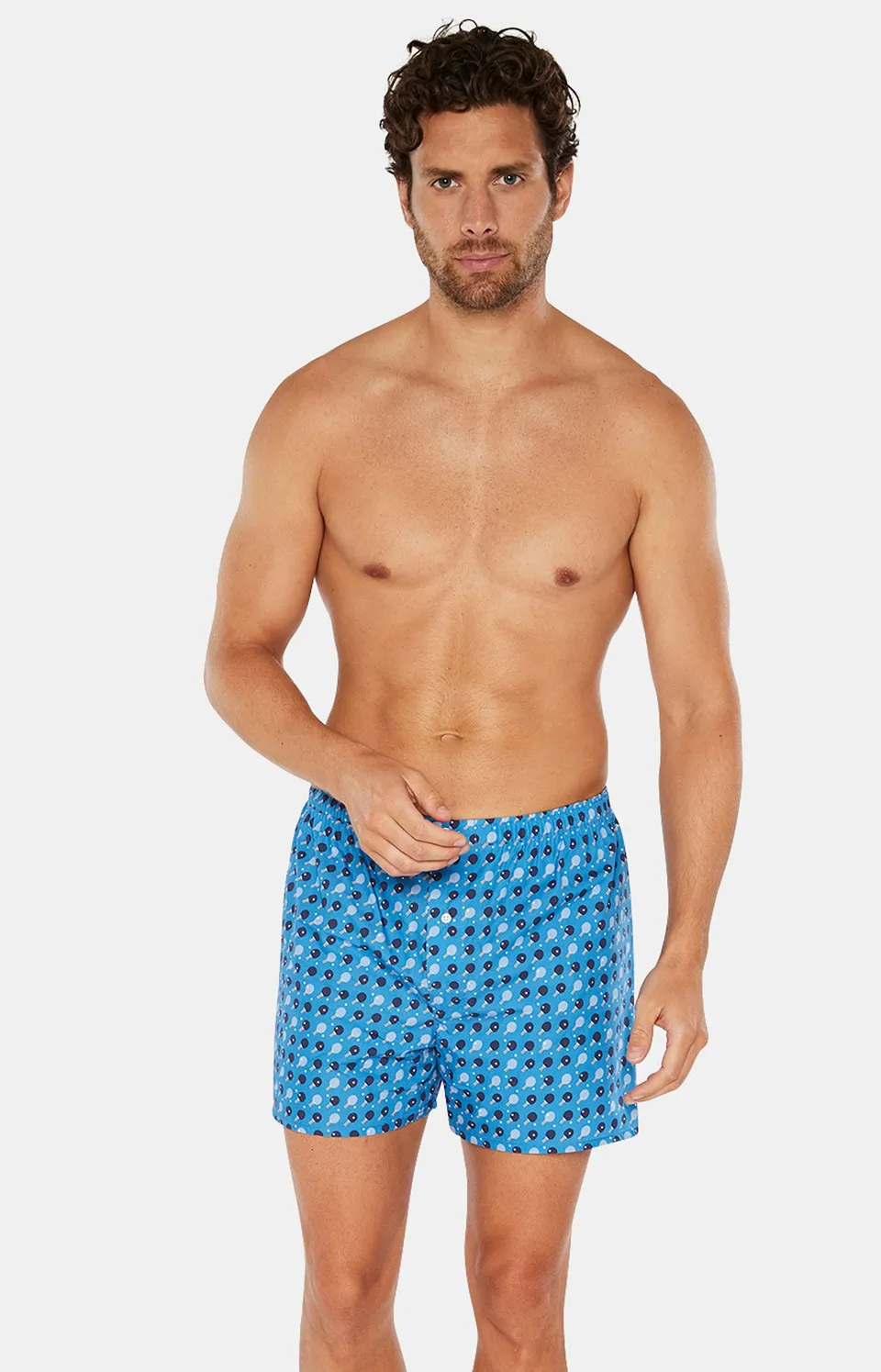 arthur-le-club-cale-on-classique-ping-pong-homme-bleu-coton-bio image 1